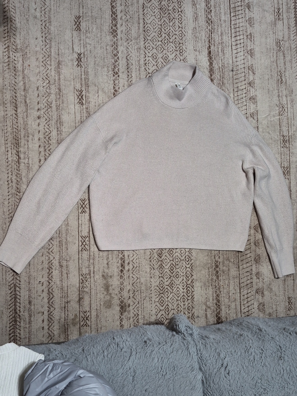 lululemon athletica Cropped Mock Neck Ribbed Sweater - Cream